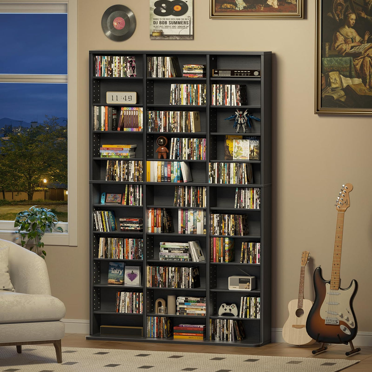 Black 11 Tier Display Cabinet D6115