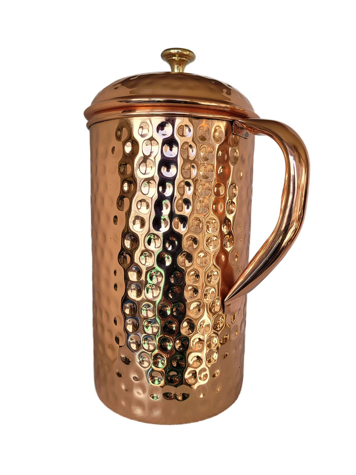Half Gallon Hammered Pure Copper Pitcher with Lid E13478