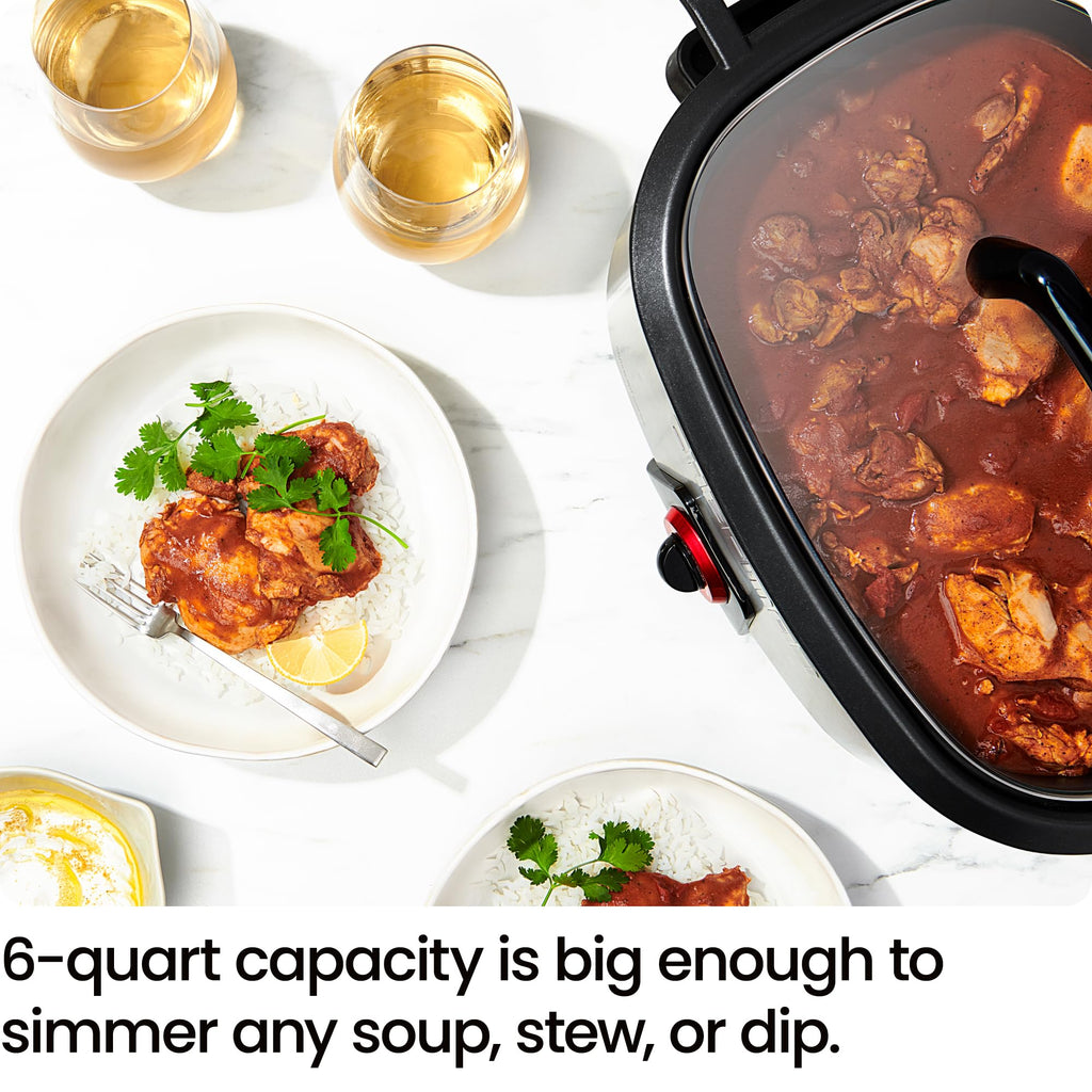 6-Quart Electric Slow Cooker with Removable Nonstick Insert W629565