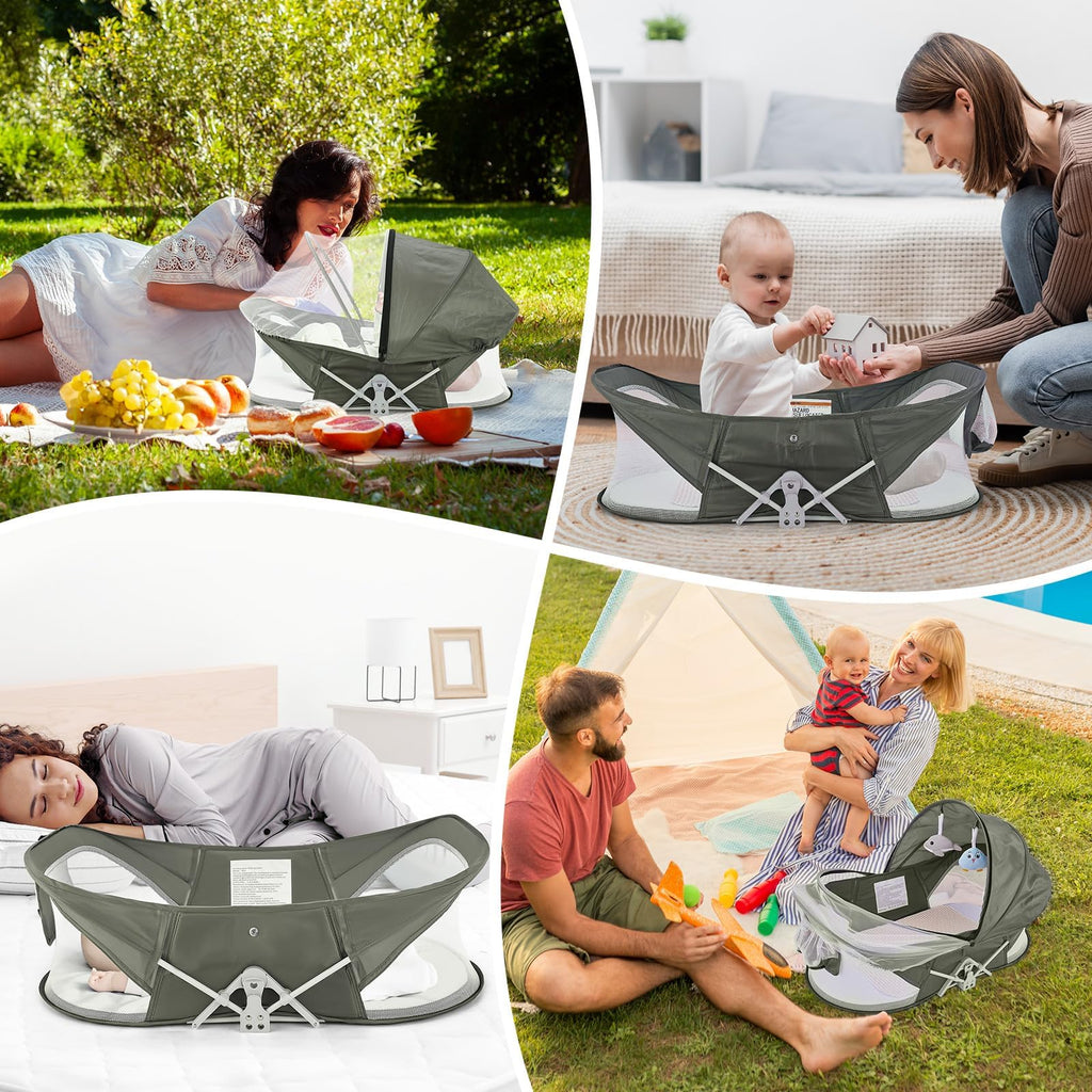 Portable Baby Bassinet with Mosquito Net & Sunshade U672040