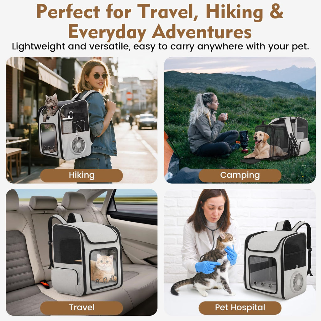 Cat Backpack Carrier with Cooling Fan & Heating Pad X66839