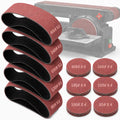 34 Pieces Sanding Belts and PSA Sanding Discs Set Alumina K348001