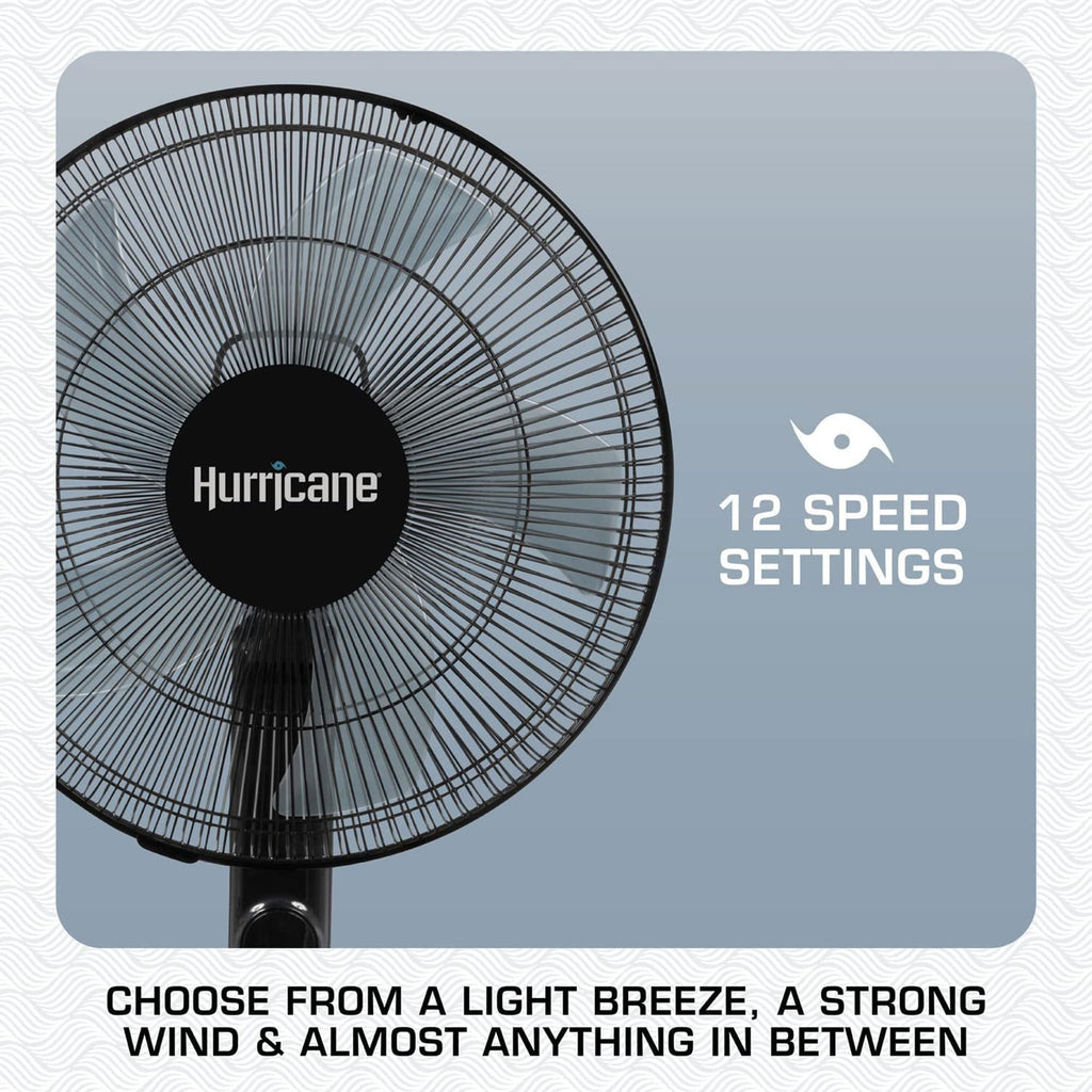 Black 16in Oscillating Pedestal Fan with Remote K3023