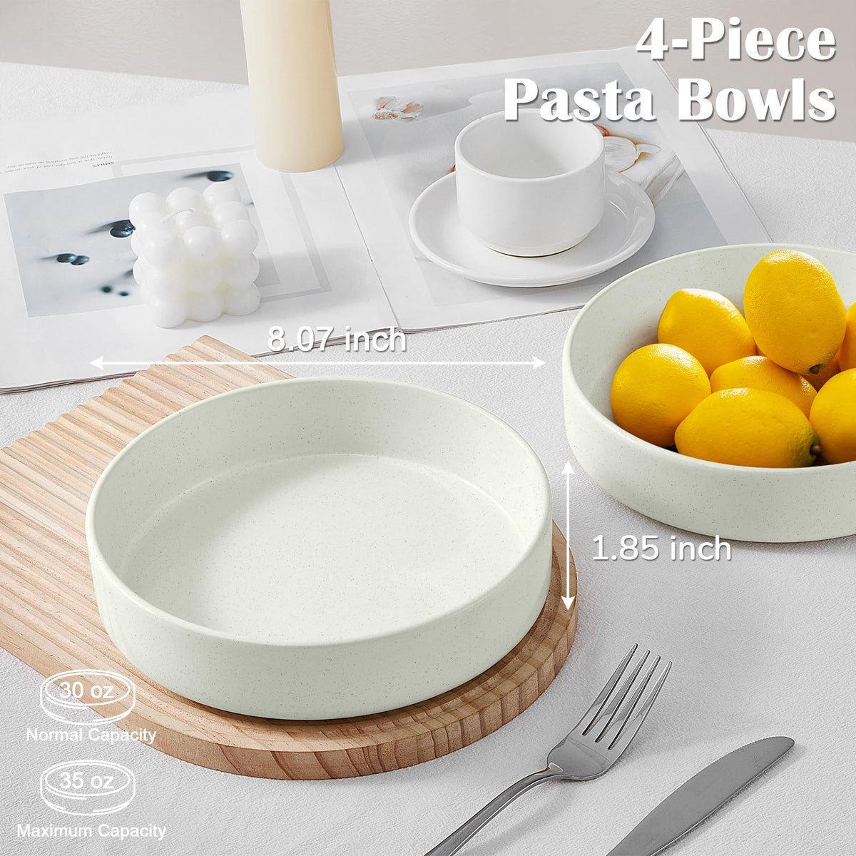 Speckled White 12 Pc Stoneware Dinnerware Set J303