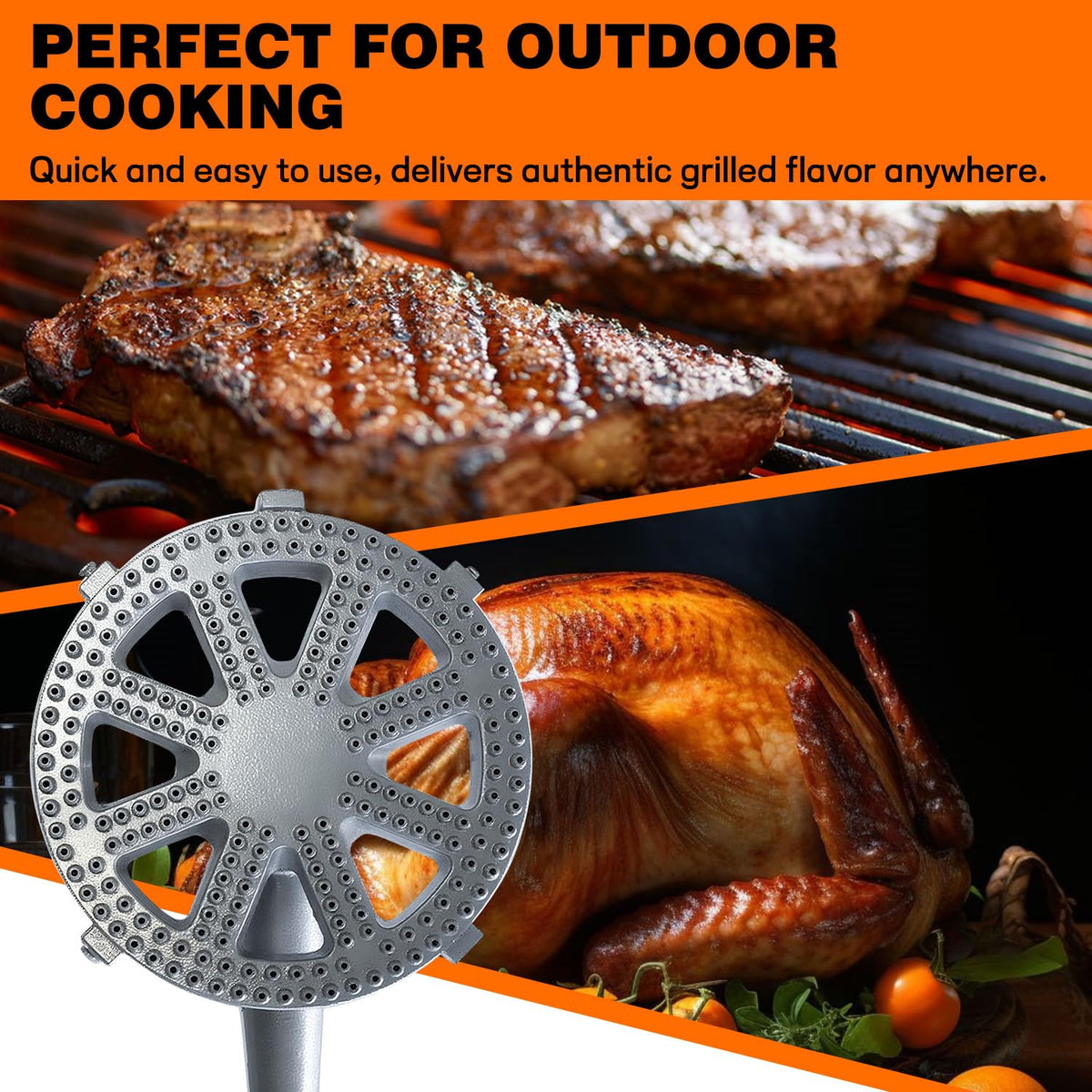 Cast-Iron Propane Burner Head with Adjustable Regulator Y42538