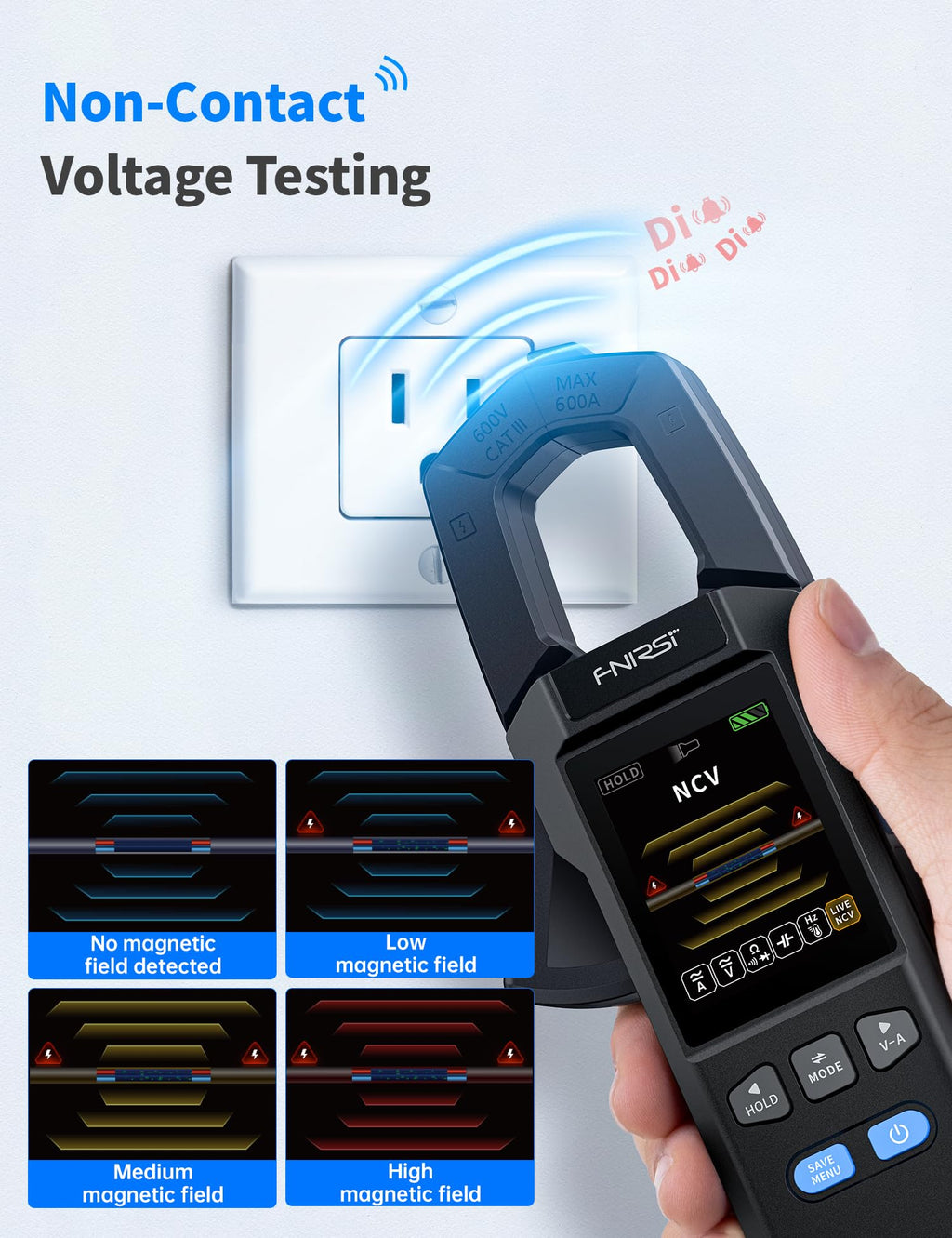 Clamp Meter 9999 Counts TRMS 600A AC/DC J3248