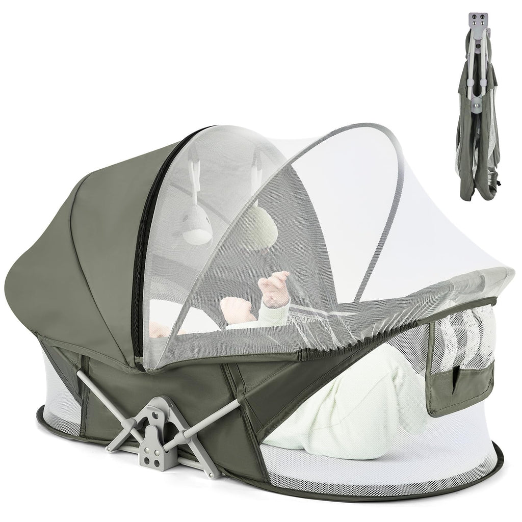 Portable Baby Bassinet with Mosquito Net & Sunshade U672040