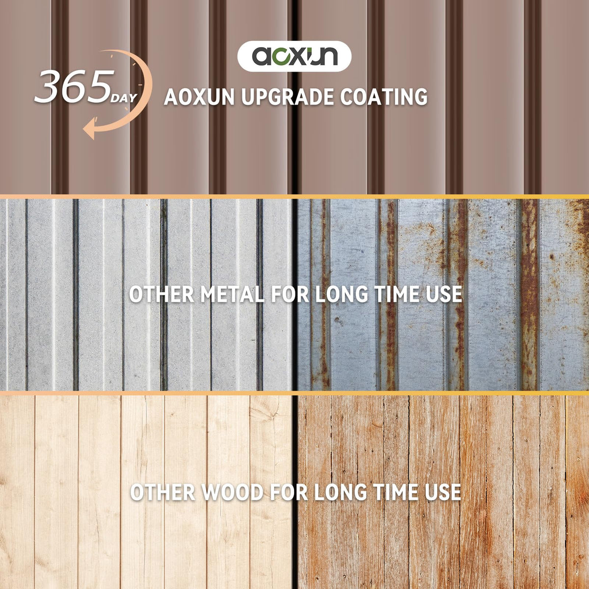 Brown Galvanized Steel Outdoor Storage Shed G586