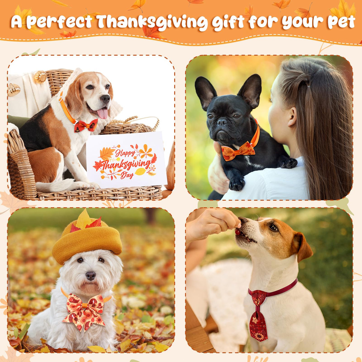 200 Pcs Dog Bow Ties Collars Set S160