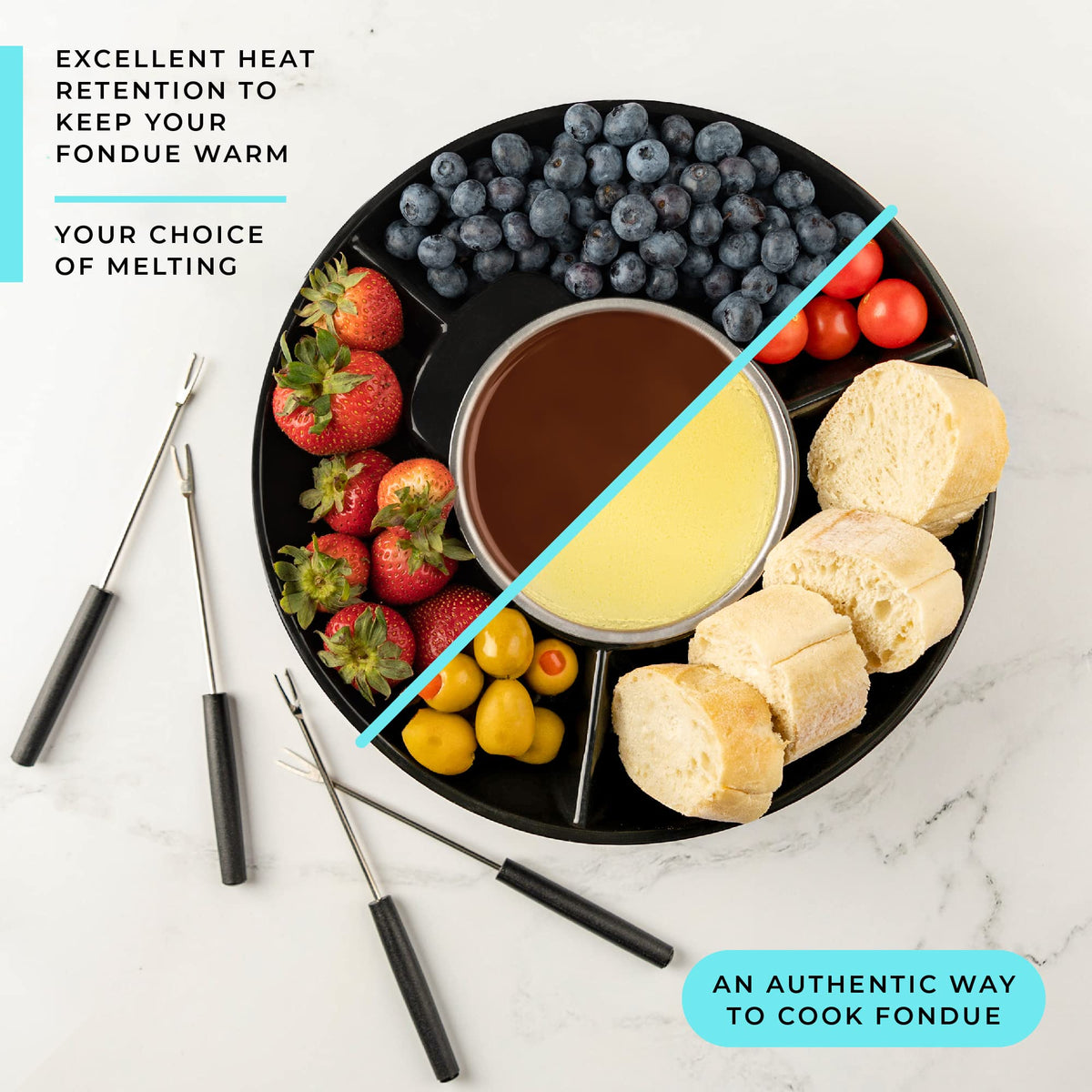 Electric Fondue Pot Set with Temperature Control A2712