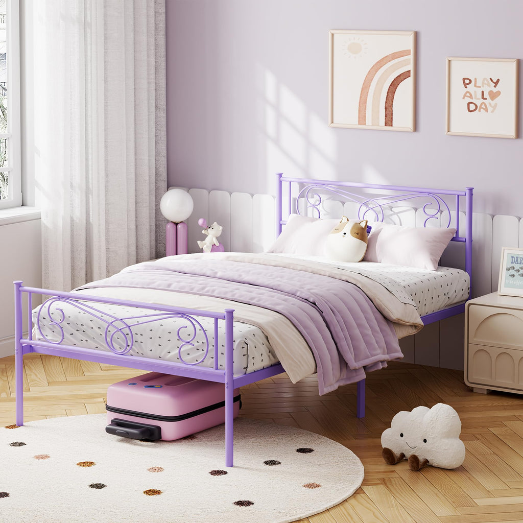 Twin Size Metal Bed Frame with Headboard I5595