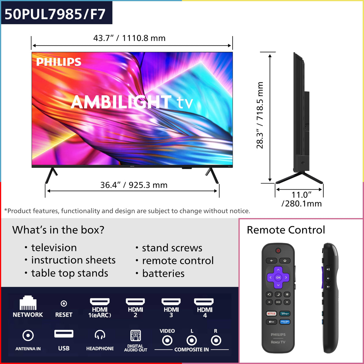 50 Inch 4K QLED Roku TV F544