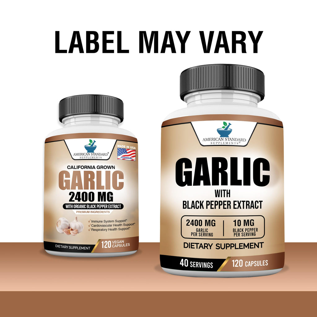 Garlic 2400mg with Black Pepper Fruit Extract 120 Capsules Q779