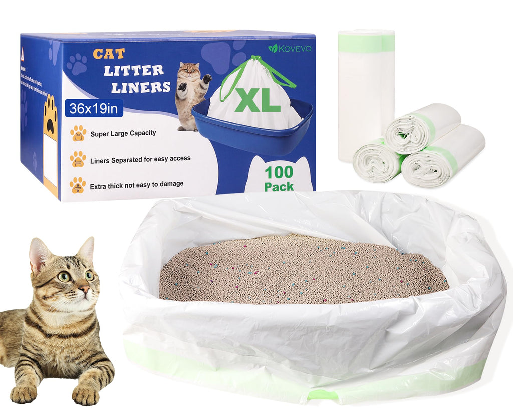 100 PCS Jumbo Cat Litter Box Liners 36"x19" F417