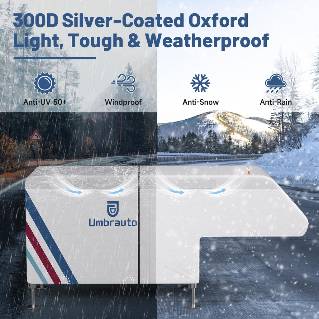 10–12FT Waterproof Oxford Truck Camper Cover with Straps & Air Vents J465