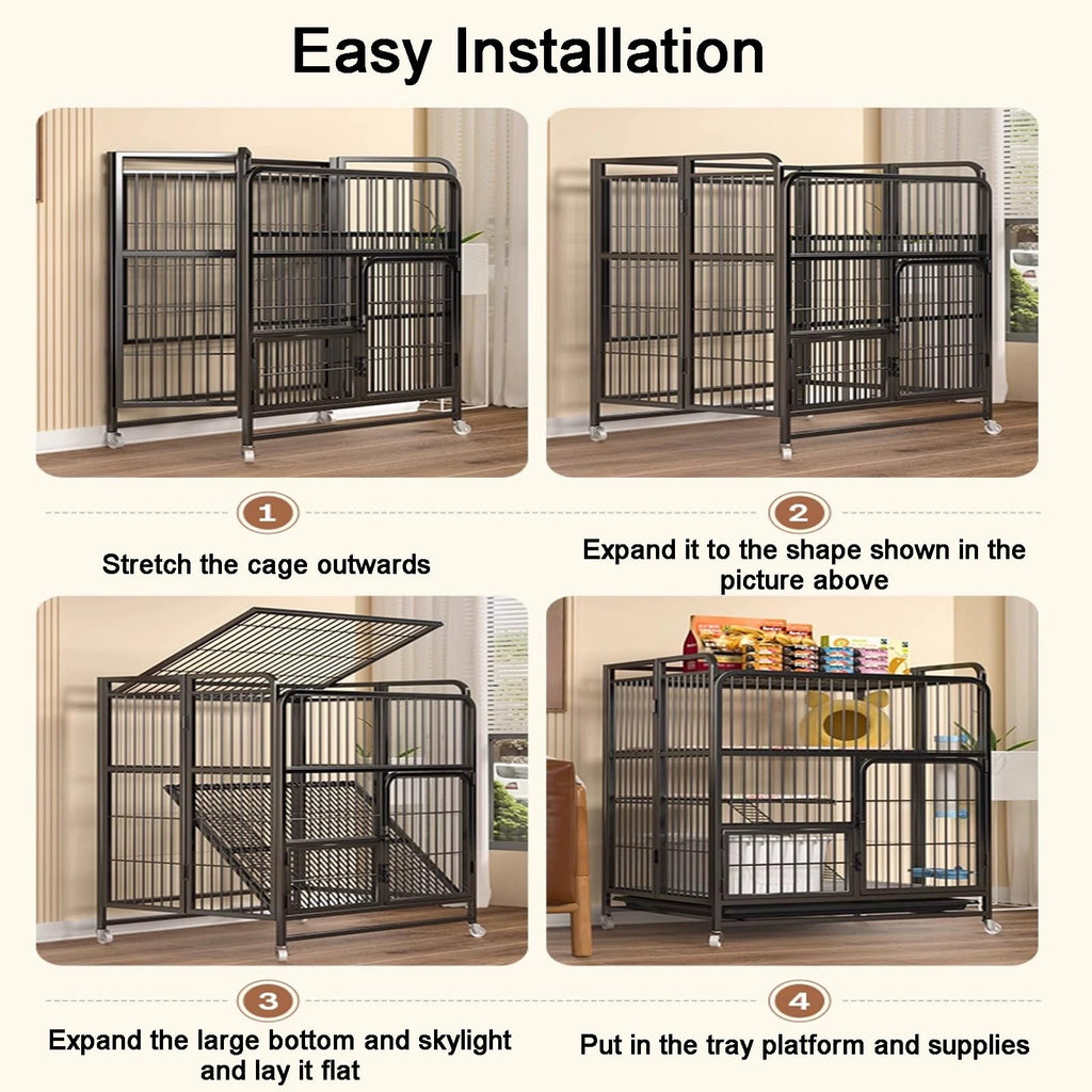 Foldable 4-Tier Indoor Cat Enclosure with Hammock C3334
