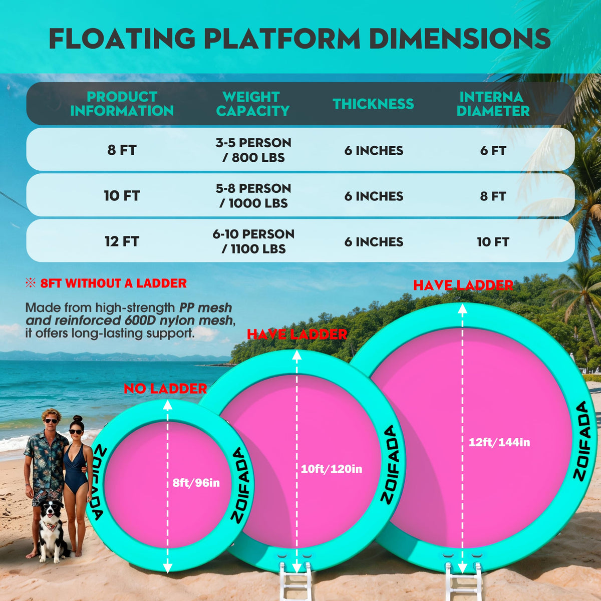 Inflatable Round Floating Ring with Cup Holder D31149