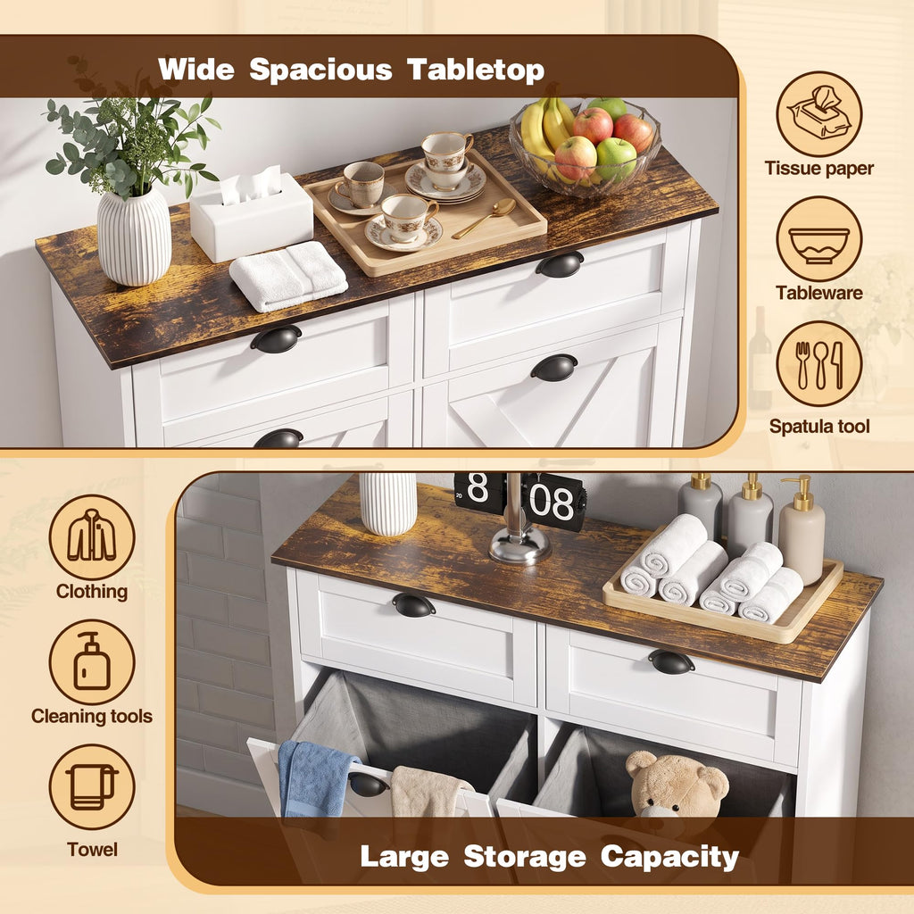 White Tilt Out Trash Cabinet C894193