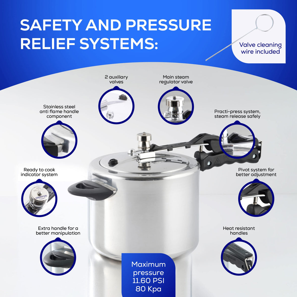 6.3 Quart Aluminum Stovetop Pressure Cooker N797620