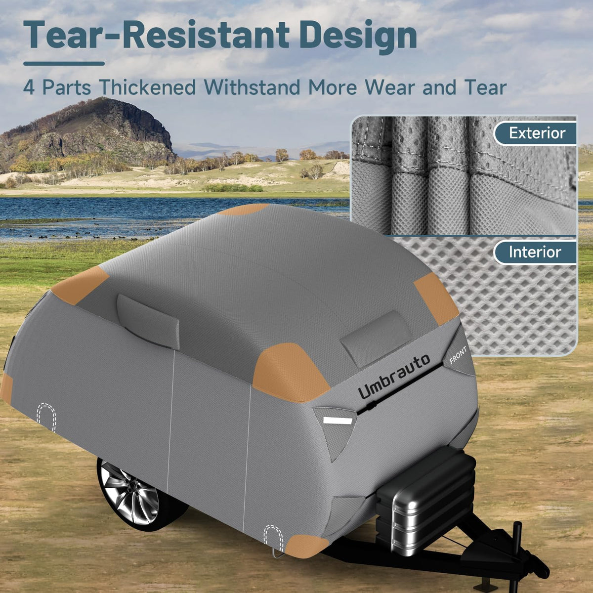 12-15 Camper 7 Layers Waterproof Teardrop Trailer Cover G150