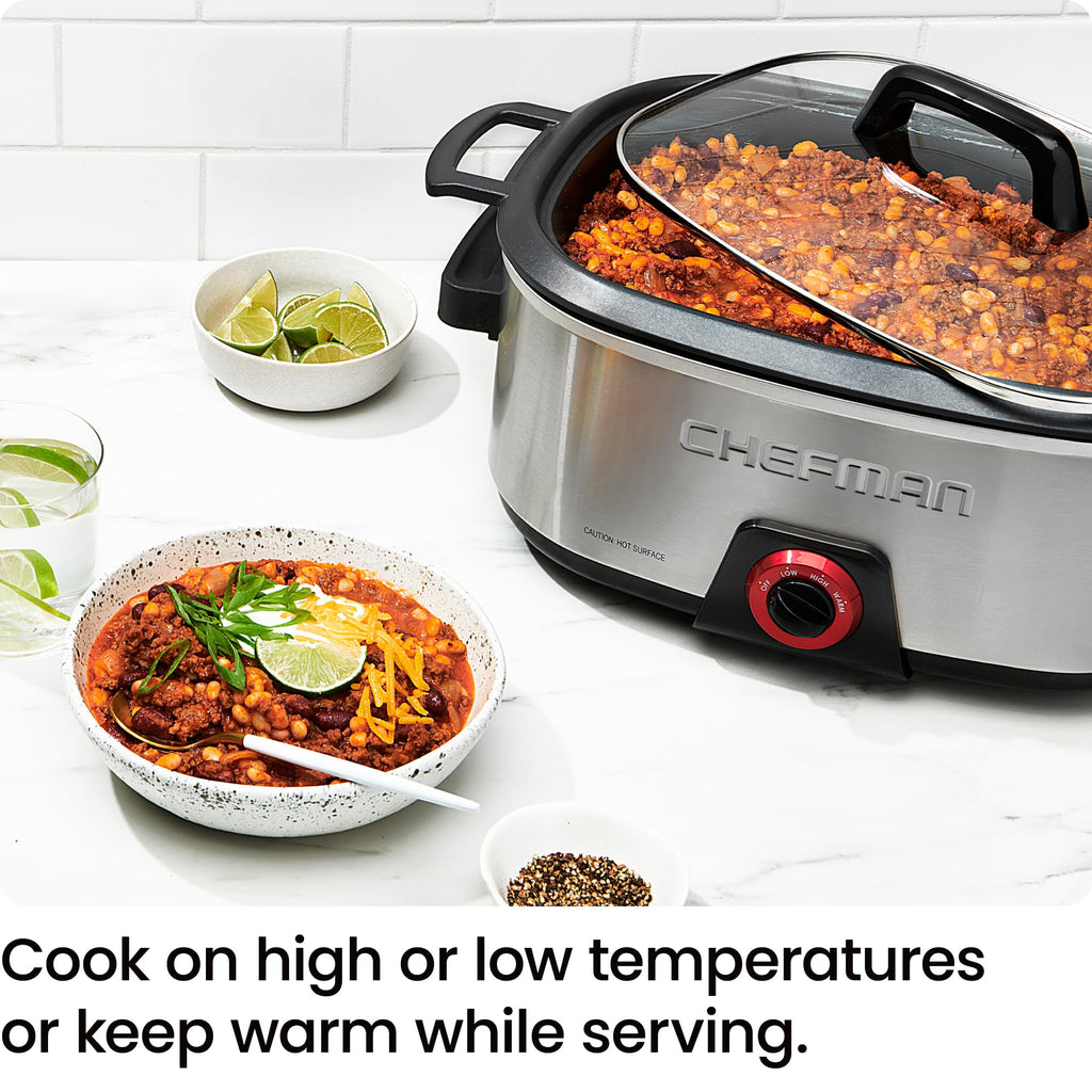 6-Quart Electric Slow Cooker with Removable Nonstick Insert W629565