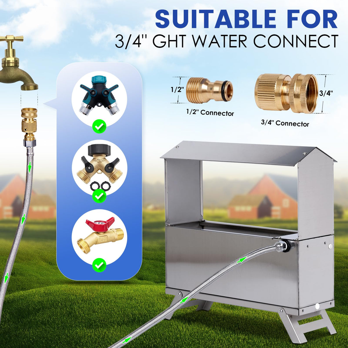 Automatic Chicken Waterer with Float Valve Kit Y79061