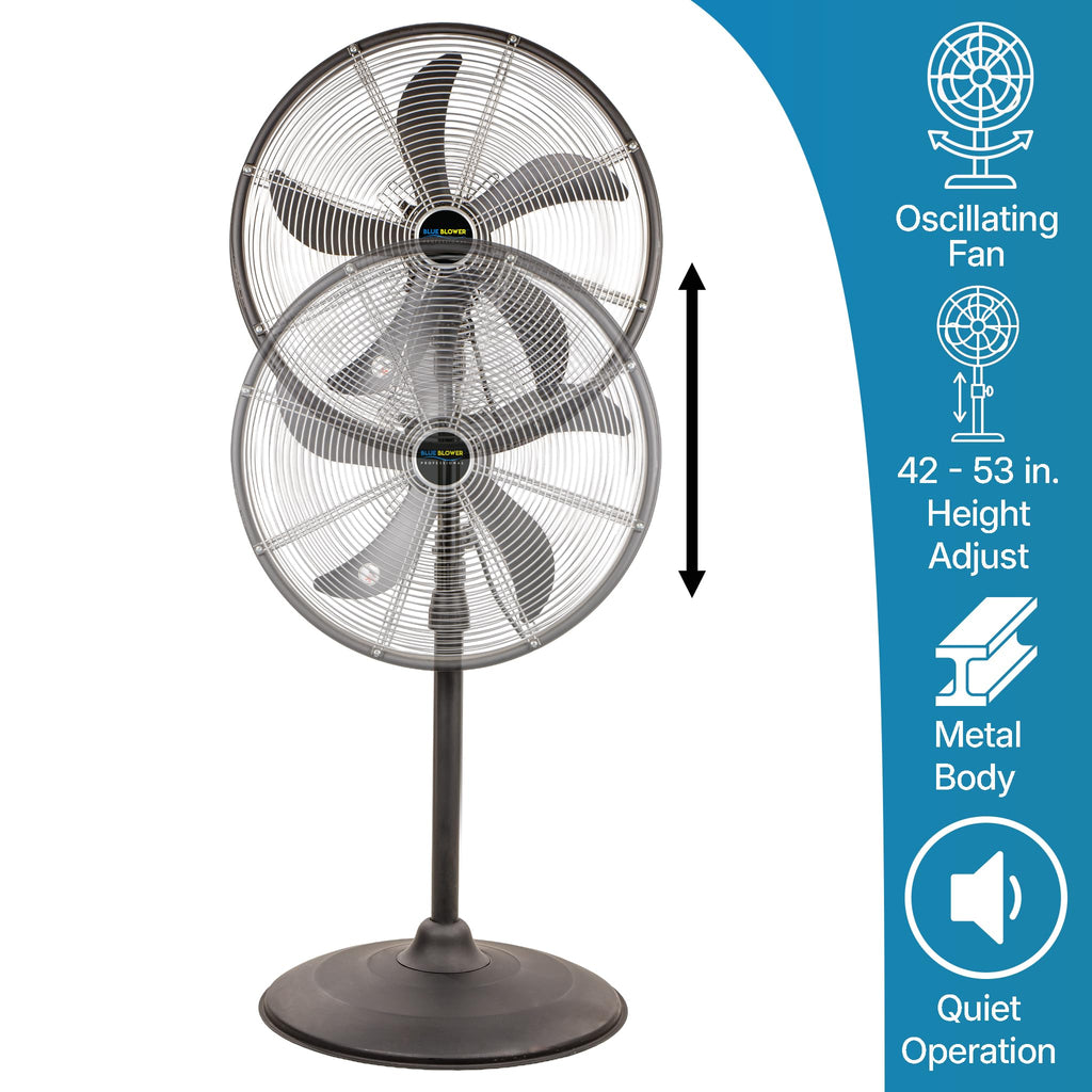 Blue High Velocity Oscillating Pedestal Fan V784