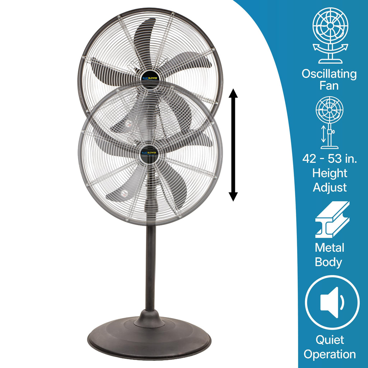 Blue High Velocity Oscillating Pedestal Fan V784