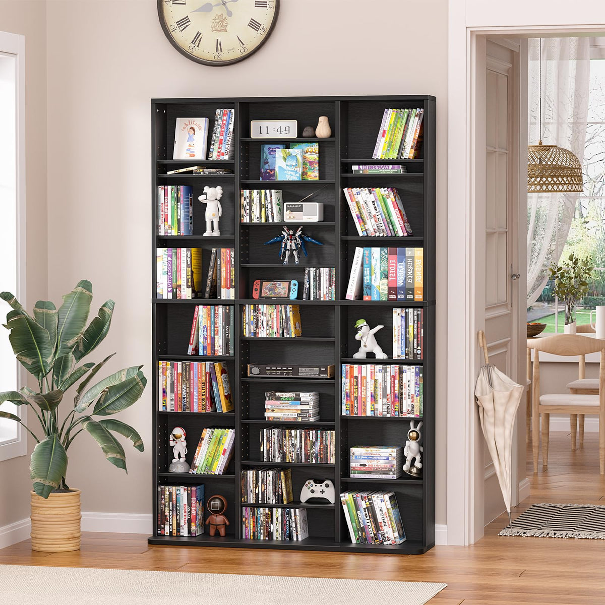Black 11 Tier Display Cabinet D6115