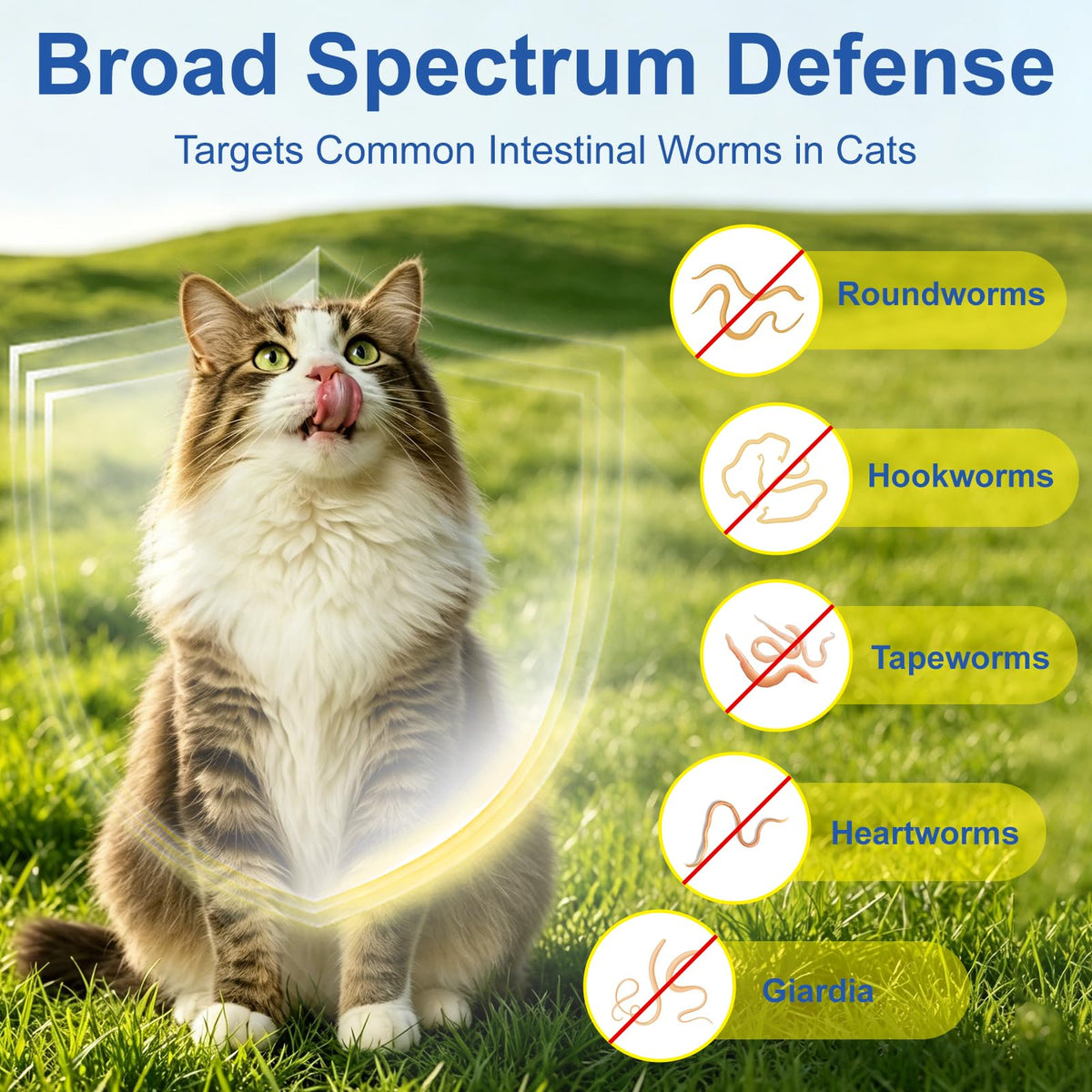 Broad Spectrum Dewormer Tablets for Cats and Kittens, 100 Tablets U36011