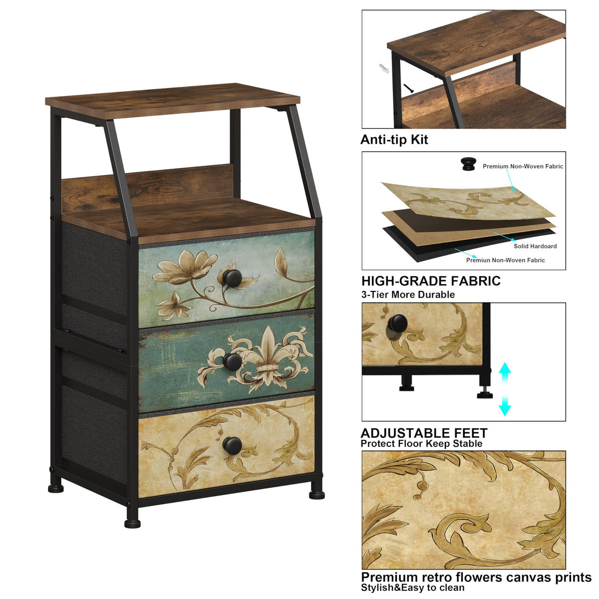 Fabric Drawers Dresser Storage Tower K83261