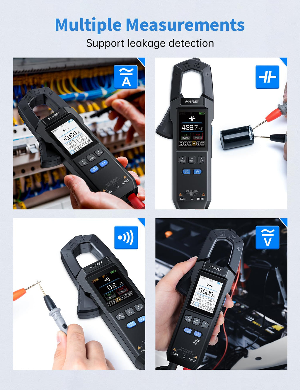 Clamp Meter 9999 Counts TRMS 600A AC/DC J3248