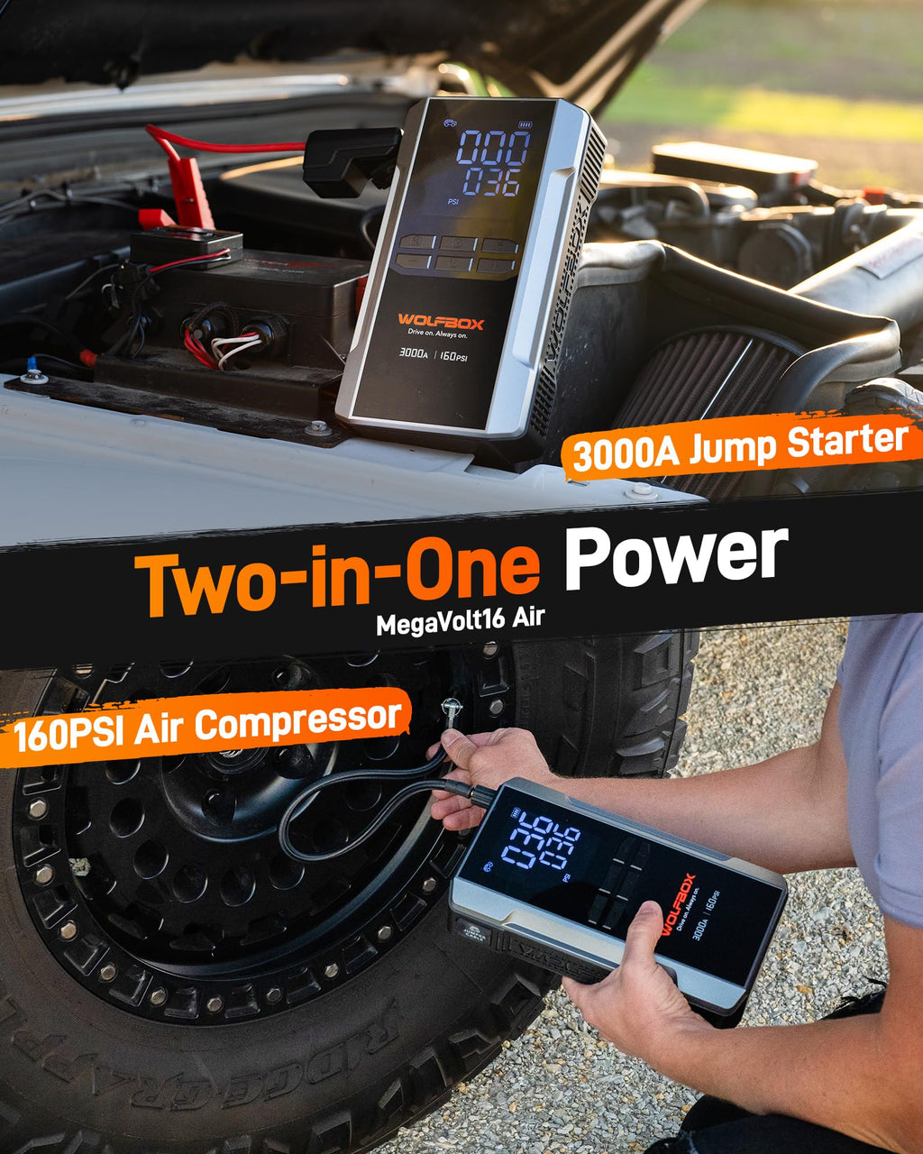 3000A Jump Starter with Air Compressor A517220