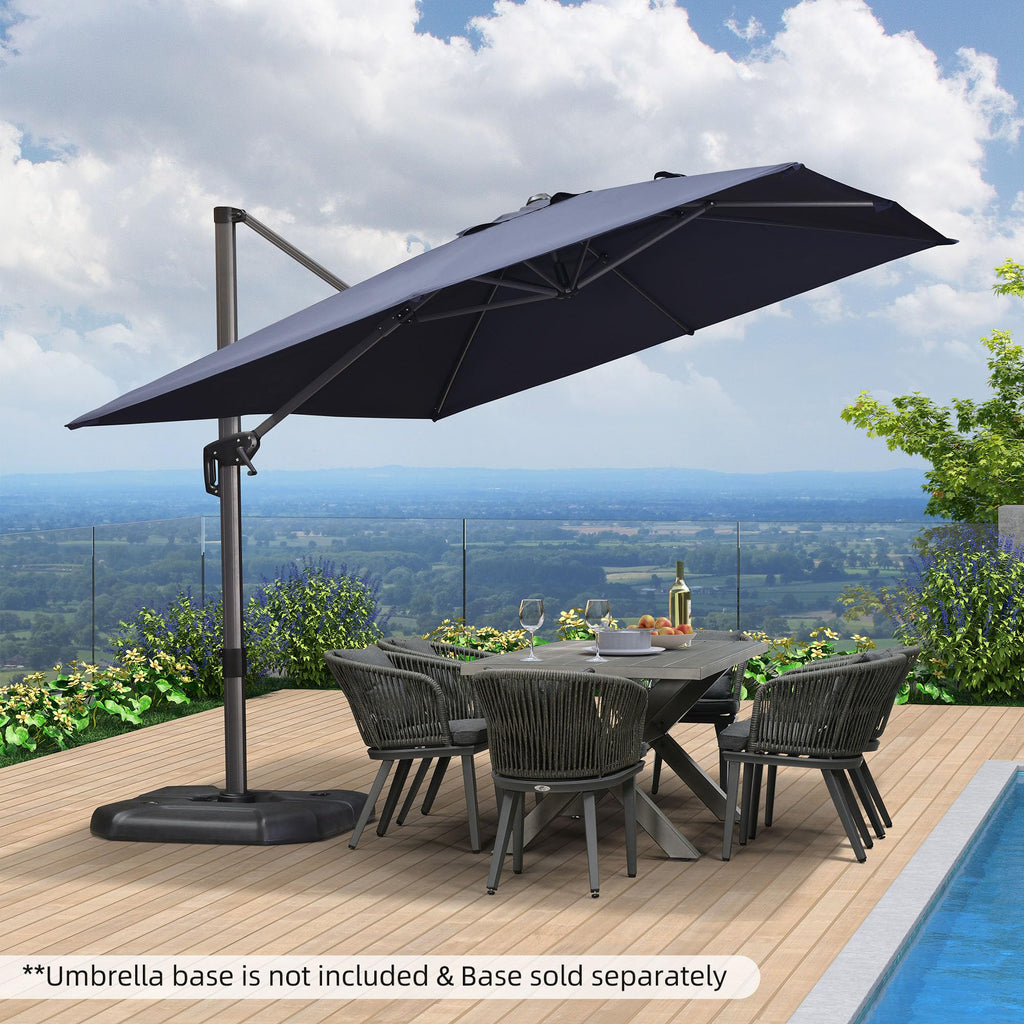 Navy Rectangle Patio Umbrella H519