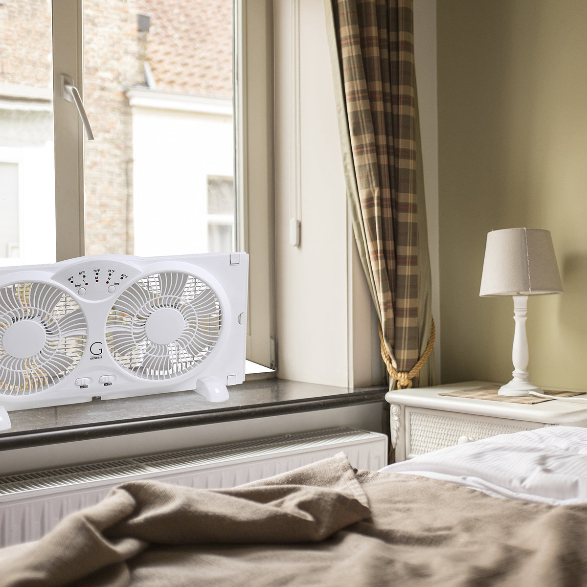 Twin High Velocity Reversible AirFlow Fan White M616