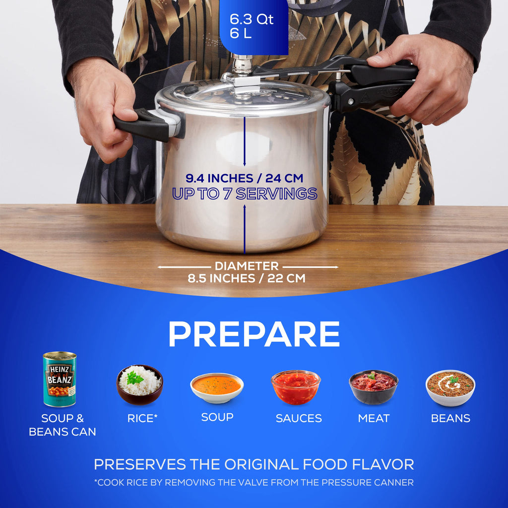 6.3 Quart Aluminum Stovetop Pressure Cooker N797620