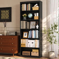 6-Tier Black Wood Bookshelf P7570