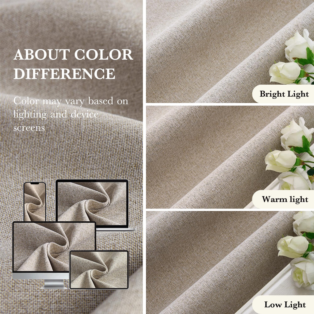 100% Blackout Linen Sliding Glass Door Curtains O145658