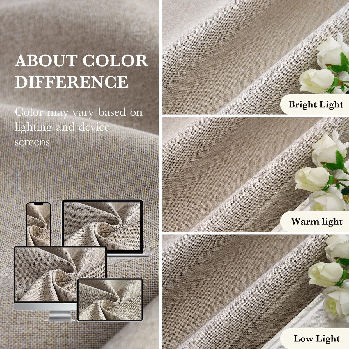 100% Blackout Linen Sliding Glass Door Curtains O145658