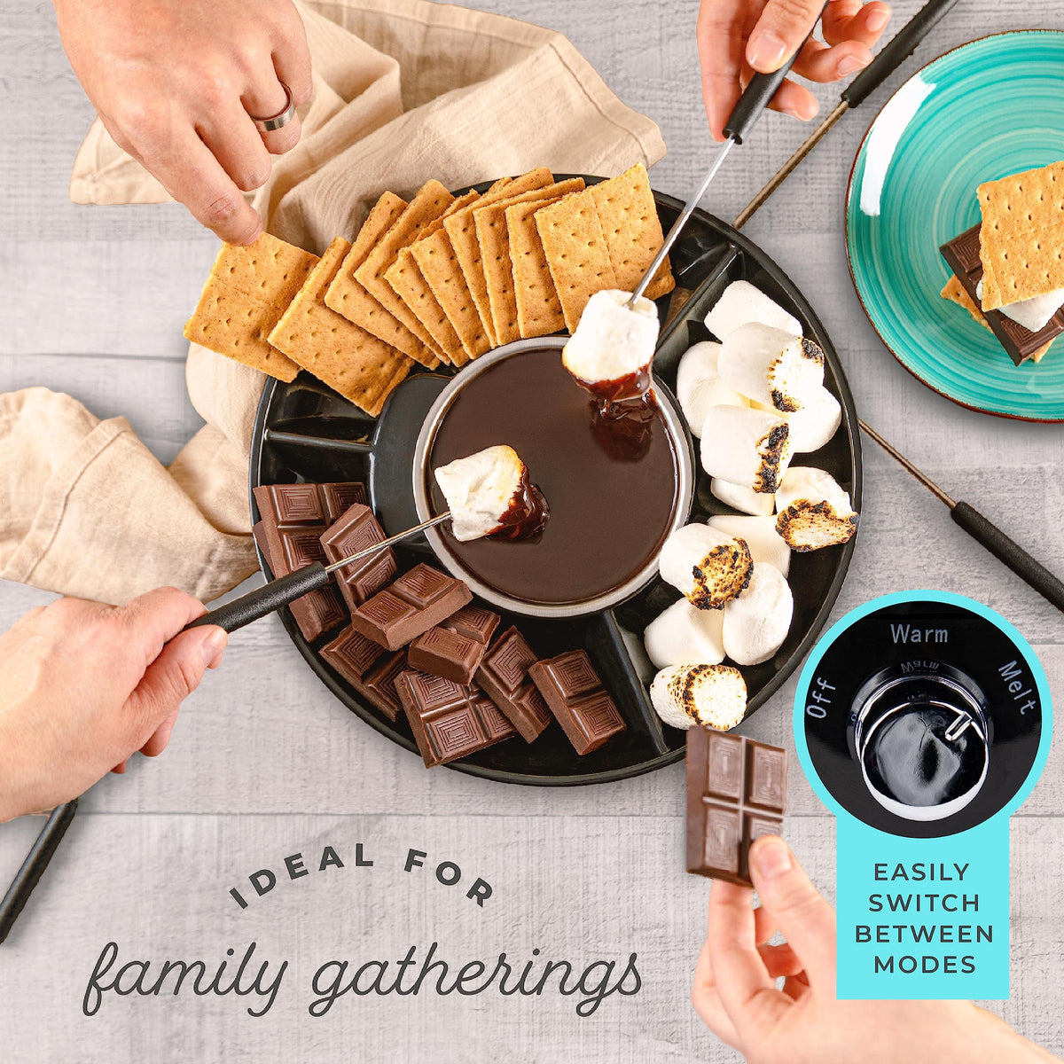 Electric Fondue Pot Set with Temperature Control A2712