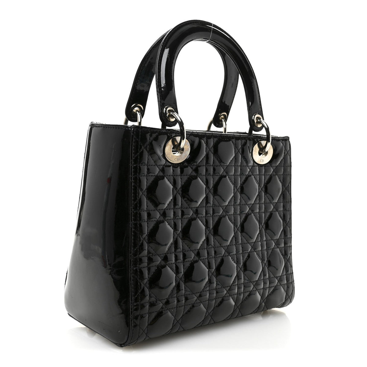 Patent Cannage Medium Lady Dior Black